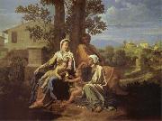 Nicolas Poussin The Sacred Family in a landscape oil on canvas